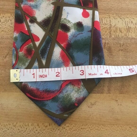 #1148 OAK TREE, NECKTIE, BOLD COLORS, PRINT, WOVEN, VINTAGE TIE 55X4 - Picture 2 of 5